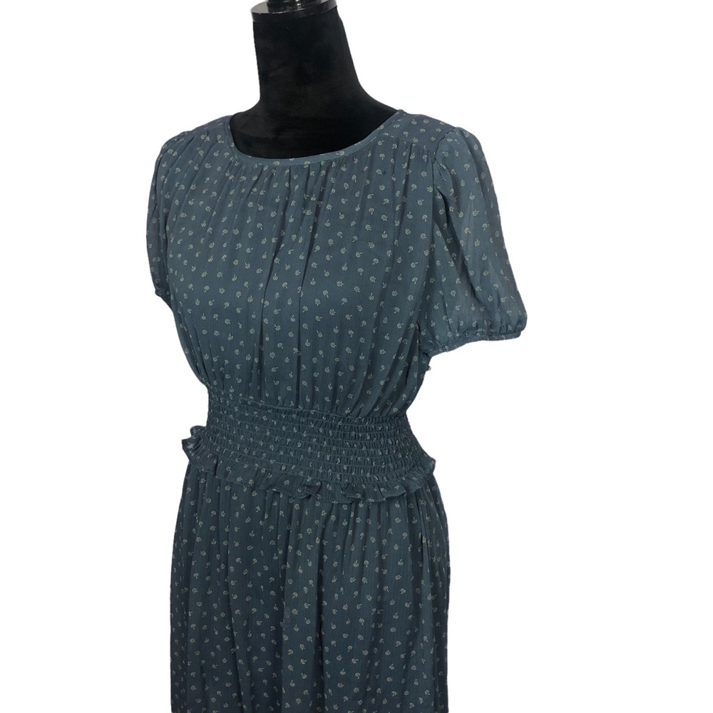 Wild Fable Elastic Waist Blue Print Prairie Dress size Small - Picture 5 of 12
